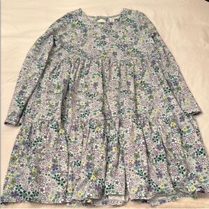 Tea Collection Purple and Green Floral Tiered Dress Size 8
